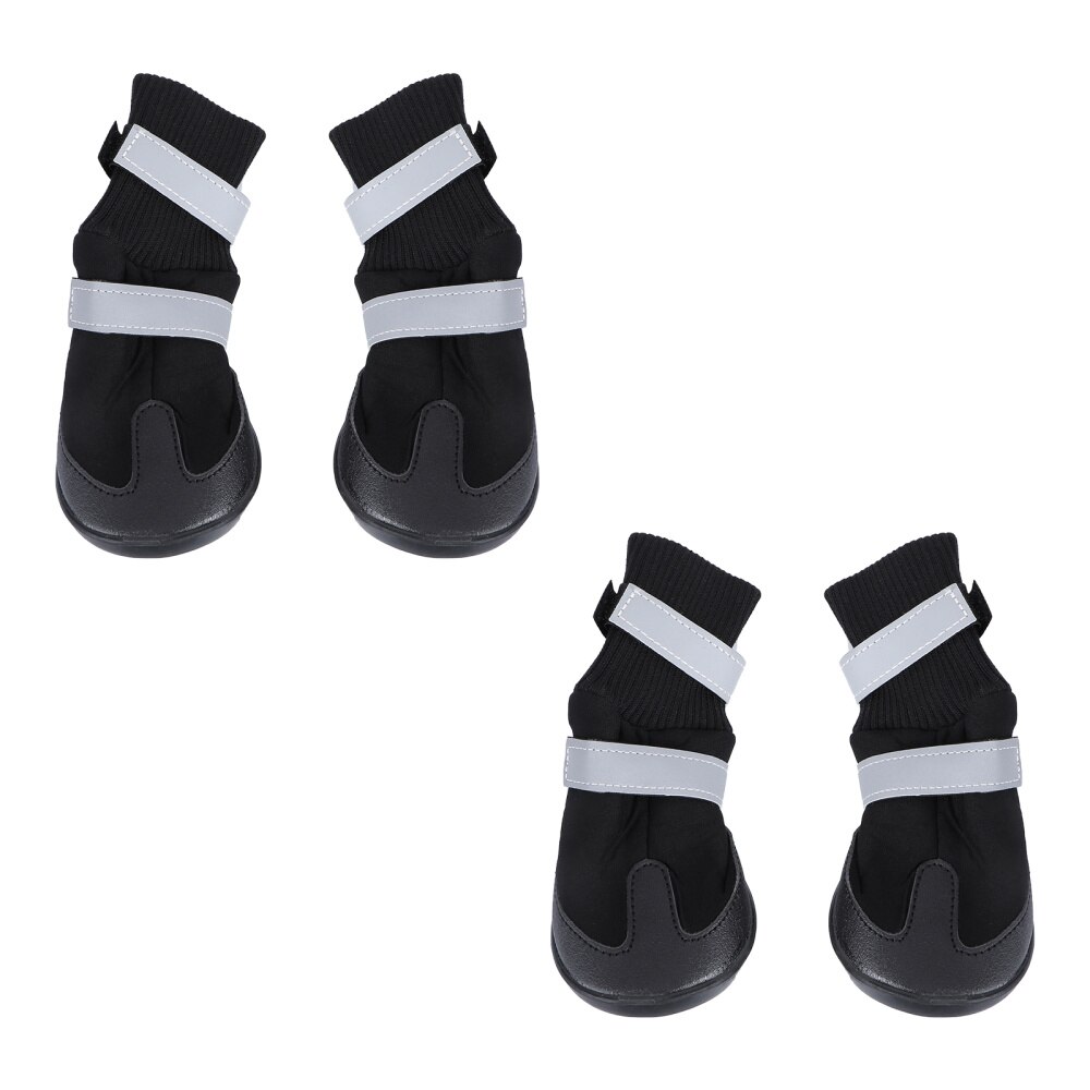 4pcs Waterproof Pet Dog Boots for Medium to Large Dogs - Size (Black): XL