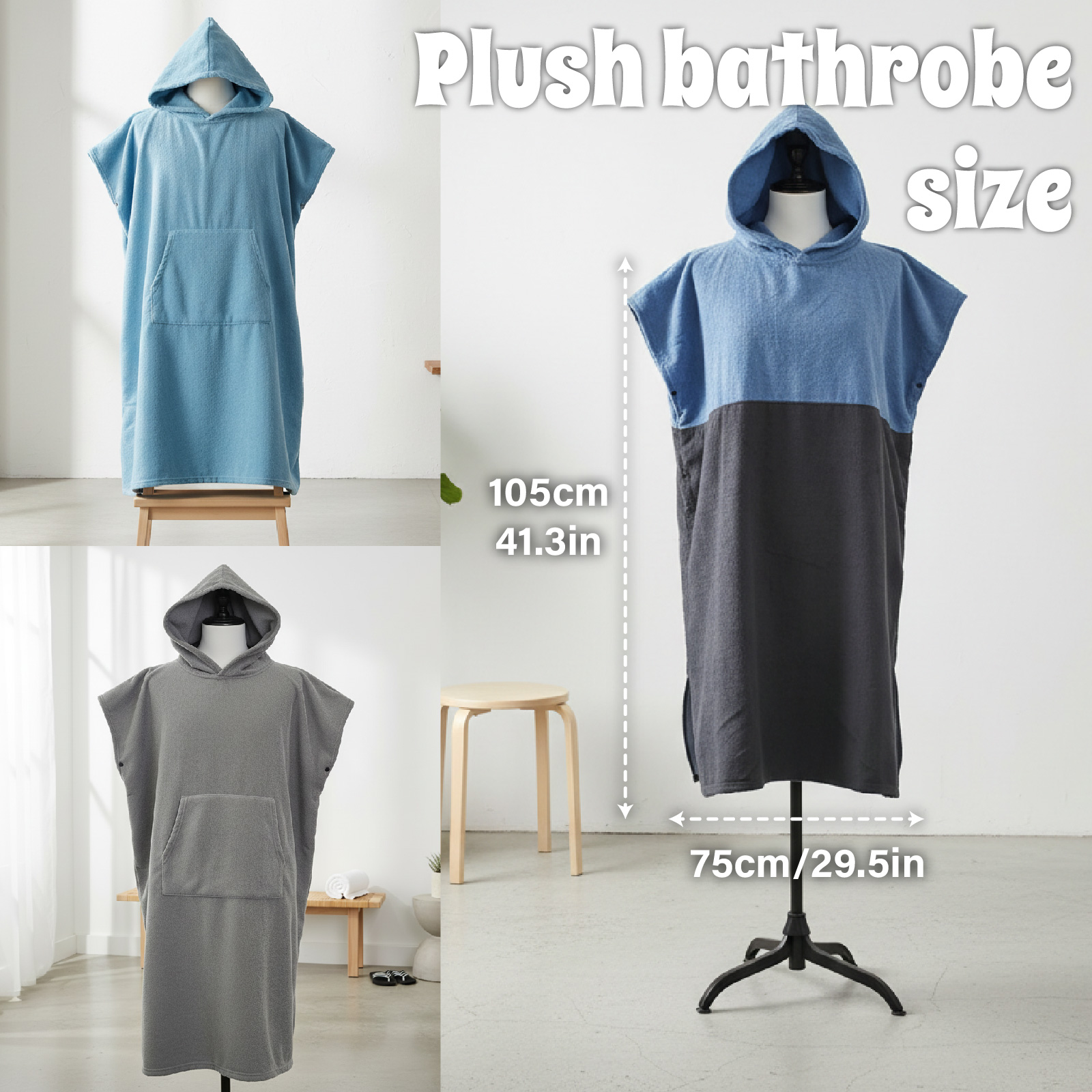 Schnelltrocknender surfponcho für erwachsene, handtuch-kapuzenpullover, mikrofaser-strandmantel, umkleideponcho, badehandtuch für Höhle Strand
