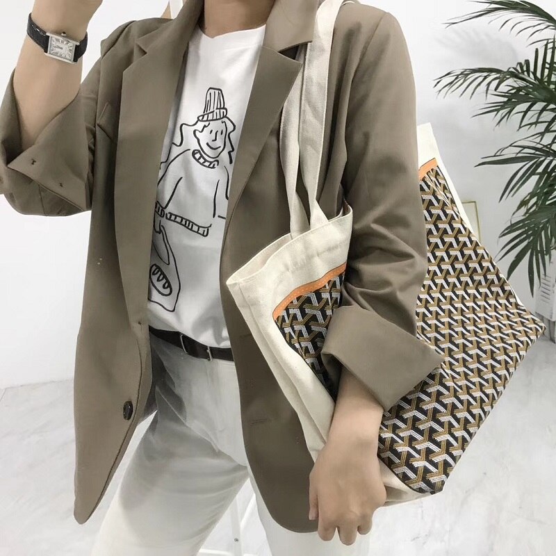 2020 novo coreano vintage tote saco de lona casual sólido ferrolho macio sacos de ombro bolsa para adolescentes meninas saco de compras bolsa de viagem