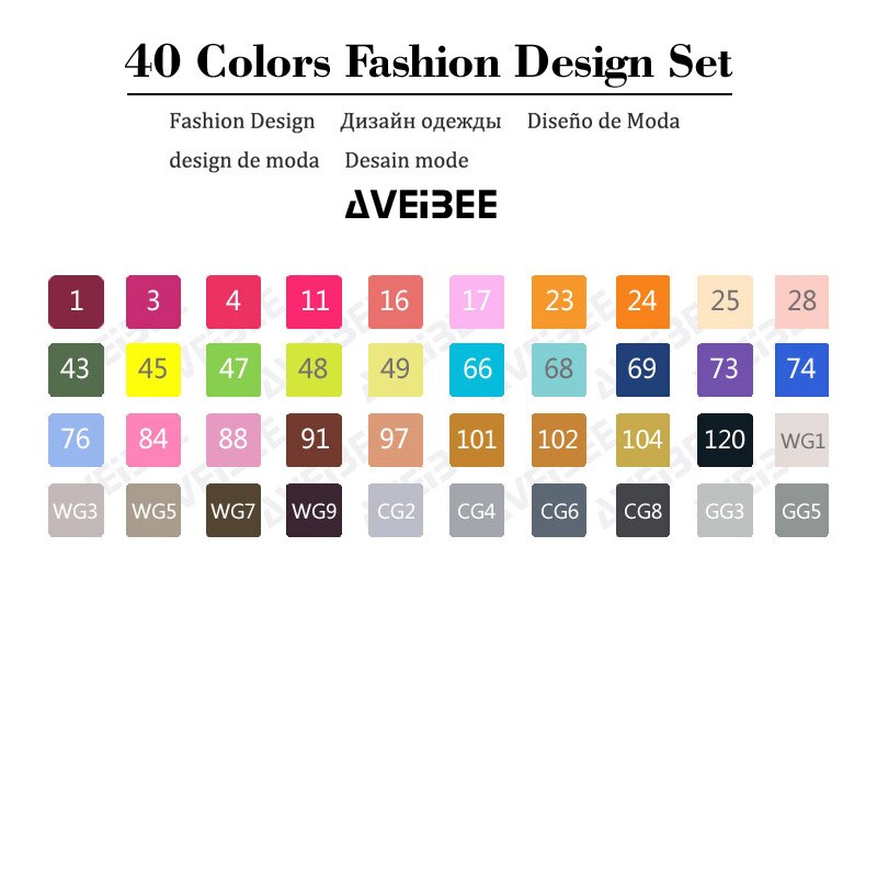 Magiska markörer set för barn 30/40/60/80/168 färg animation skiss markör två huvud ritning konst borst pennor alkoholbaserad: 40 mode set