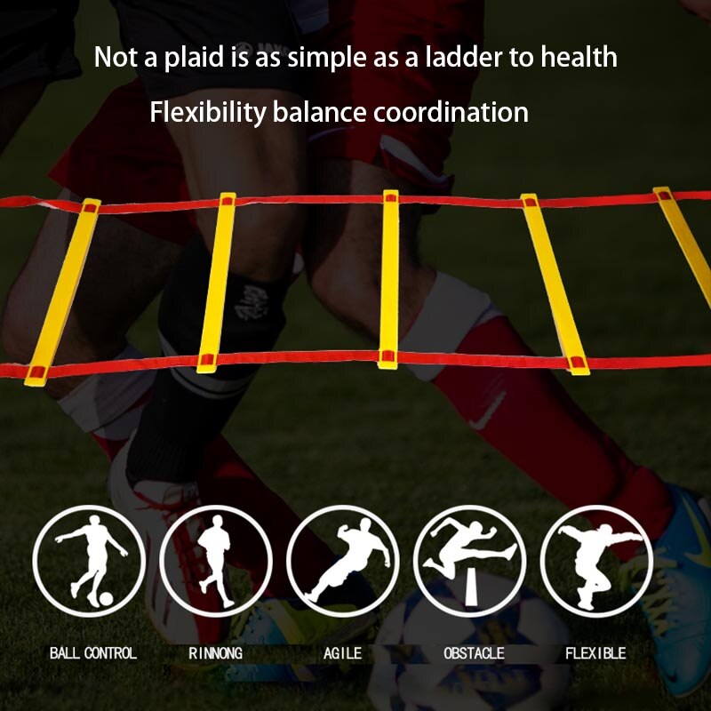 3/5/6/8/10 Scaletta di agilità di Formazione Passo Scaletta Velocità Cinghie Scala di Corda scheda di Calcio di gioco del Calcio di scala attrezzature per il fitness Campana