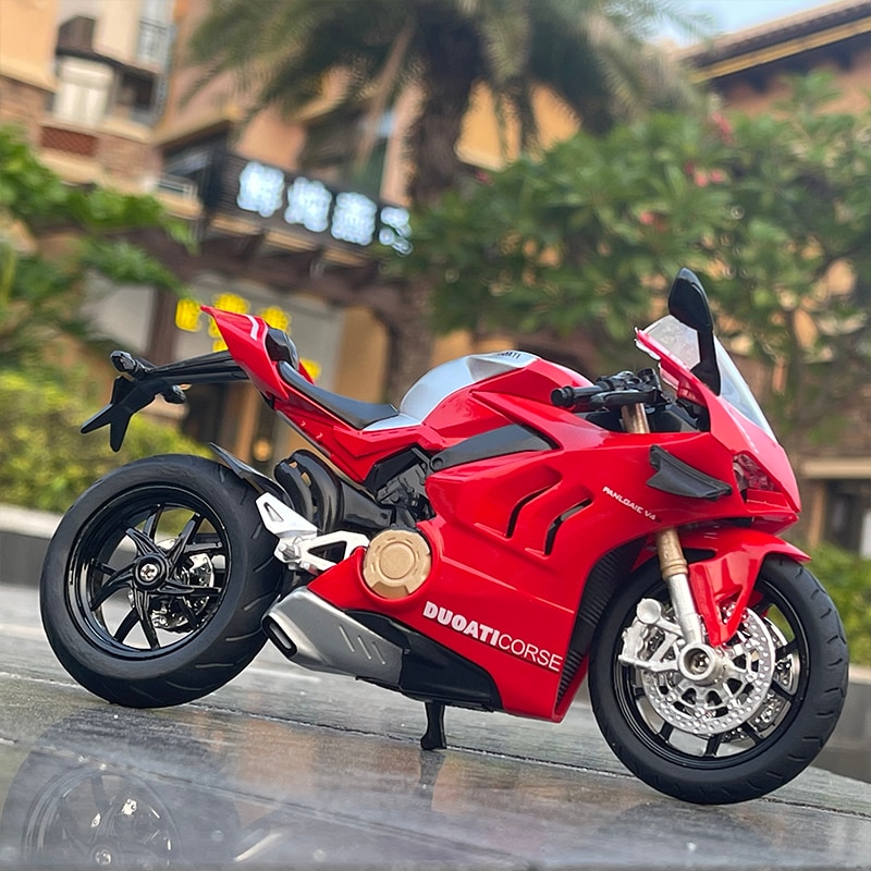 1/12 Ducati Panigale V4S Racing Cross-country Motorcycle Model Simulation Alloy Toy Street Motorcycle Model Collection Kids