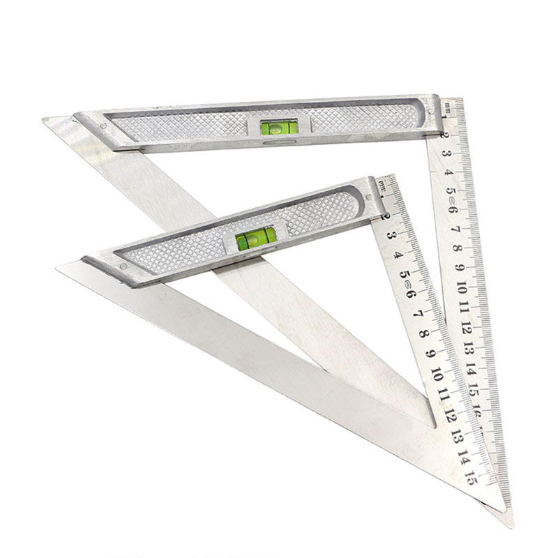 Warmmiki stål linjal trekant linjal horisontal kolonne 15cm/20 cmset firkantet sving linjal trebearbeiding trekant linjaler