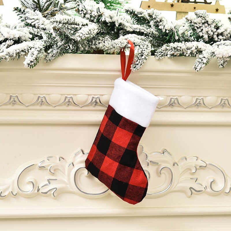 Bas HoldersLarge bas tissu chaussettes noël beau sac pour enfants cheminée arbre décoration de noël
