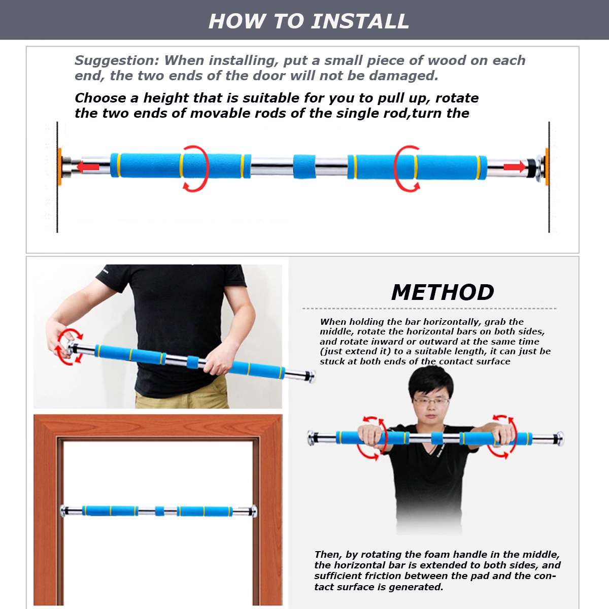 Multi-functional Pull-Up Bar Home Horizontal Bar Steel Push Up Gym Fitness Adjustable Equipment For Arm Sport Indoor Training