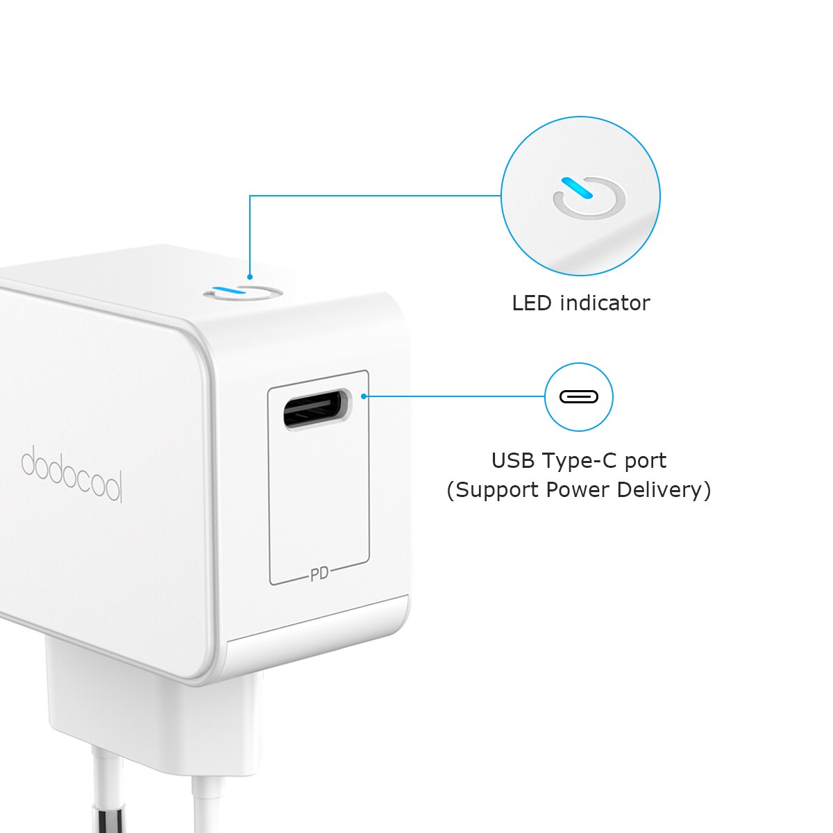 Dodocool 18w typ-c ladegerät netzteil schnellladefunktion 3.0 für samsung galaxy ipad iphone x xs ipad pro typ c usb-c pd ladegerät