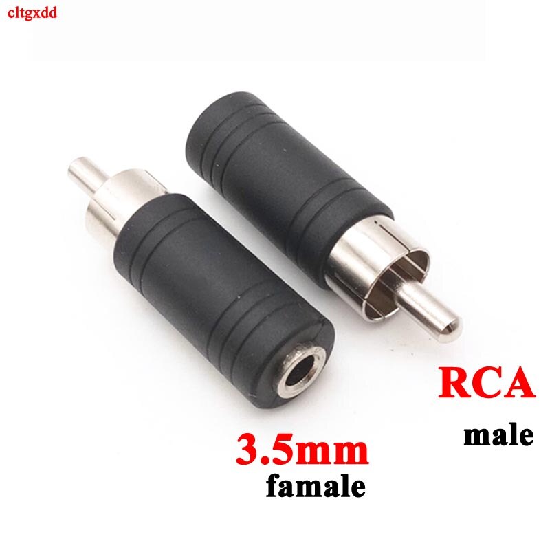 1Pcs Rca Male Plug Naar 6.35Mm 3.5Mm 3Pole Stereo Vrouwelijke Jack Adapter 6.35 3.5 Audio M/F Connector Zwart: RCA To 3.5mm