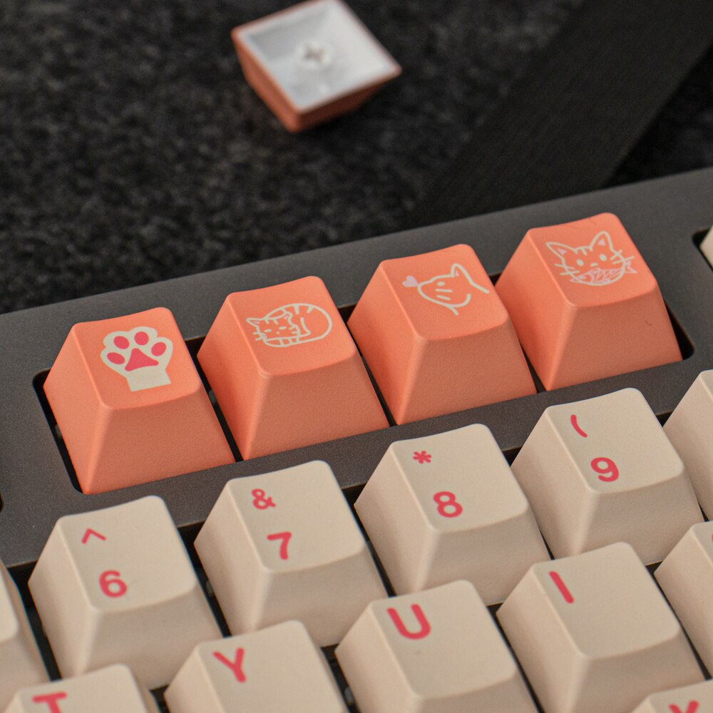 Pbt 137 key clone gmk orange boi keycaps cherry profile dye-sub mekanisk tangentbord keycap för mx switch med 6.25u 7u blanksteg