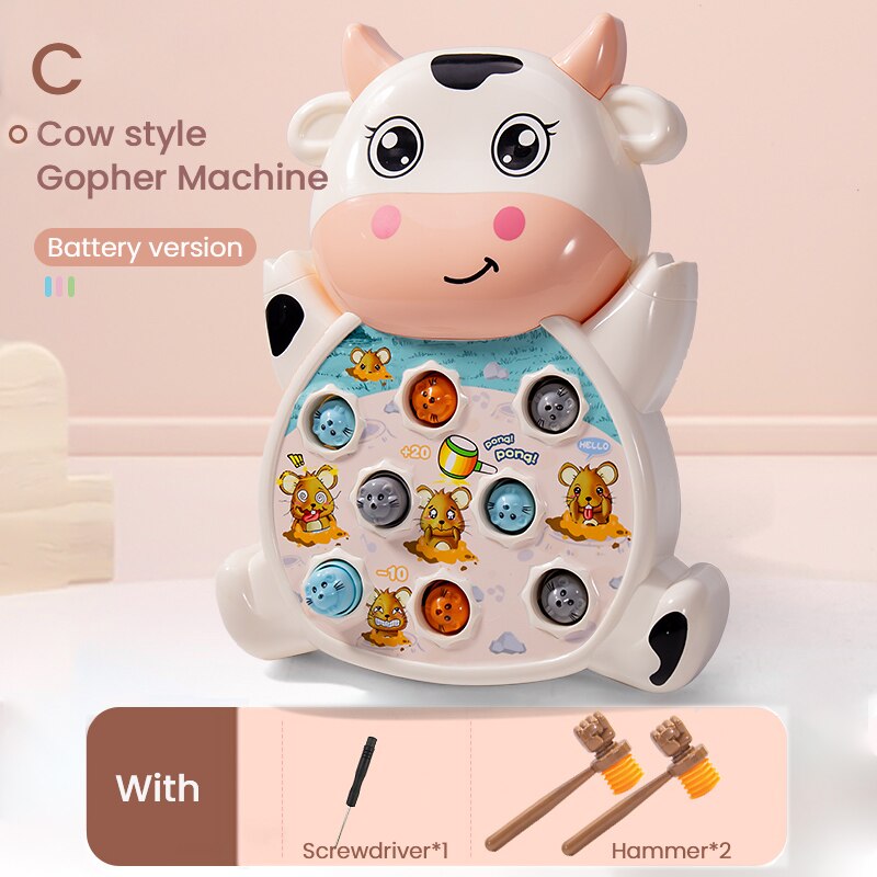 Juego eléctrico de hámster para niños, máquina de juegos para niños, interacción entre padres e hijos, juego de percusión de escritorio para educación temprana para bebés de 1 a 3 años: C