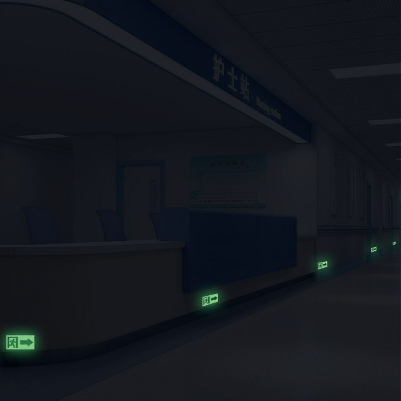 EXIT Signs Glow In The Dark Decals 10 Pieces 3.94"x1.97" Emergency EXIT Luminous Wall Sticker for Stairway Hallway Hotel Shop