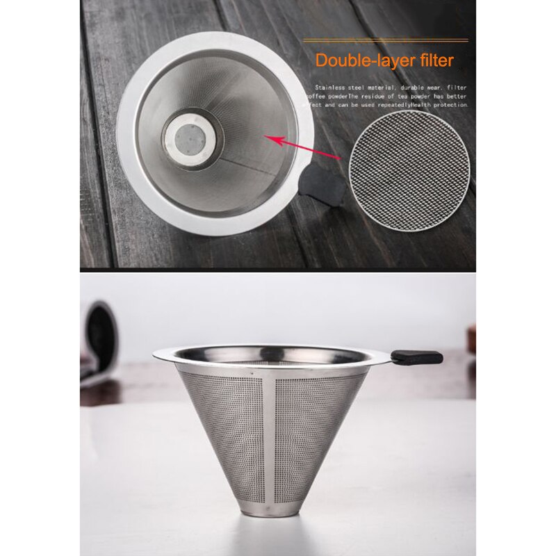 Høy temperaturbestandig glass kaffetrakter kaffekanne espressomaskin med rustfritt stål  v60 filterkanne