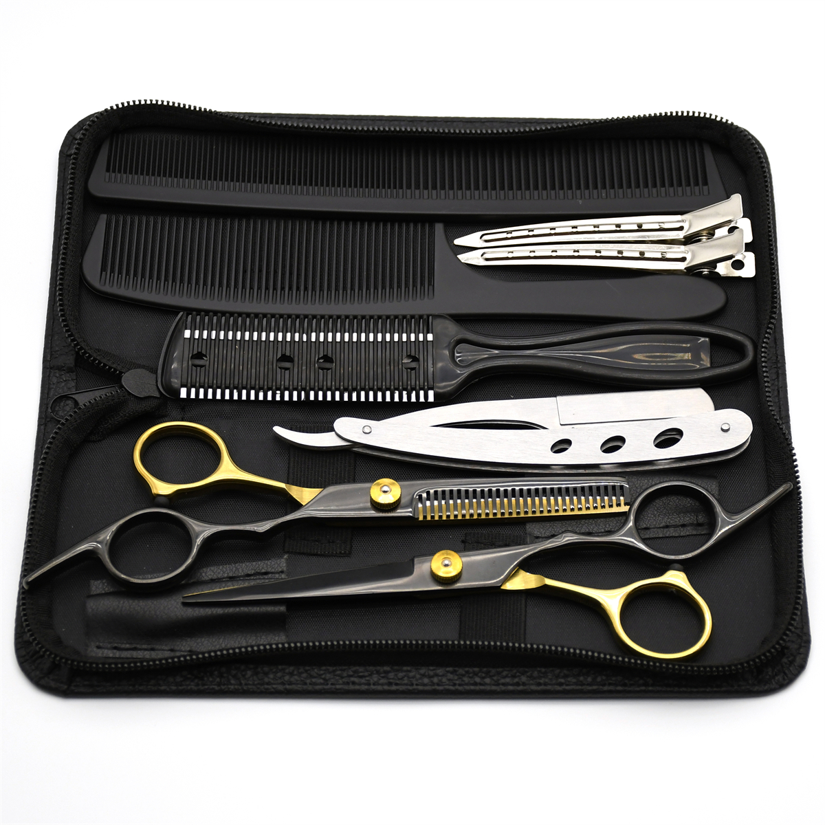 Hairdressing Scissors JP Stainless Hair Cutting Scissors Thinning Shears Barber Scissors Haircut Set: Brown