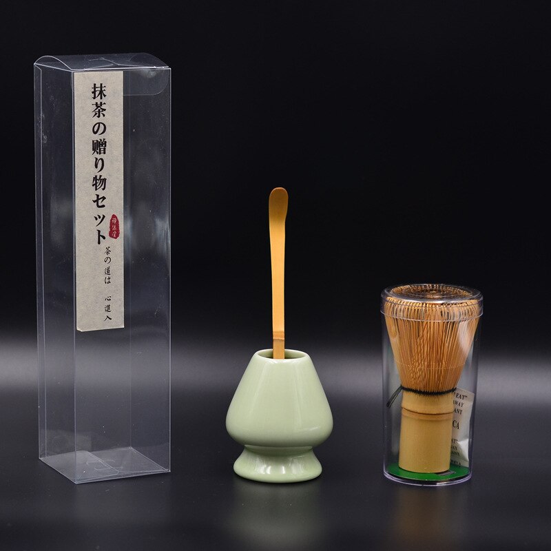 Japanese-style Tea Pot Matcha Mixing Brushing Tea Pot Household Tea Tool Three-piece Set Tea Spoon Tea Pot Holder: 04