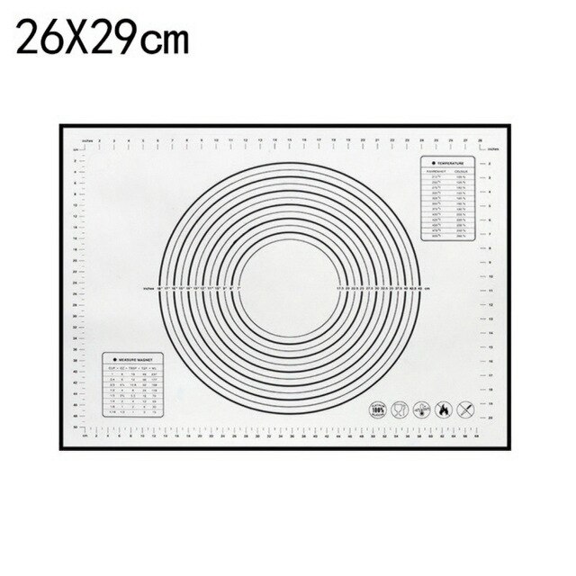 Küche Zubehör Spielereien Große Silikon zurück matt Blatt Pizza Teig Nicht-Stock Gebäck Kochen Werkzeuge Küche Utensilien Liefert: 29x26cm Schwarz