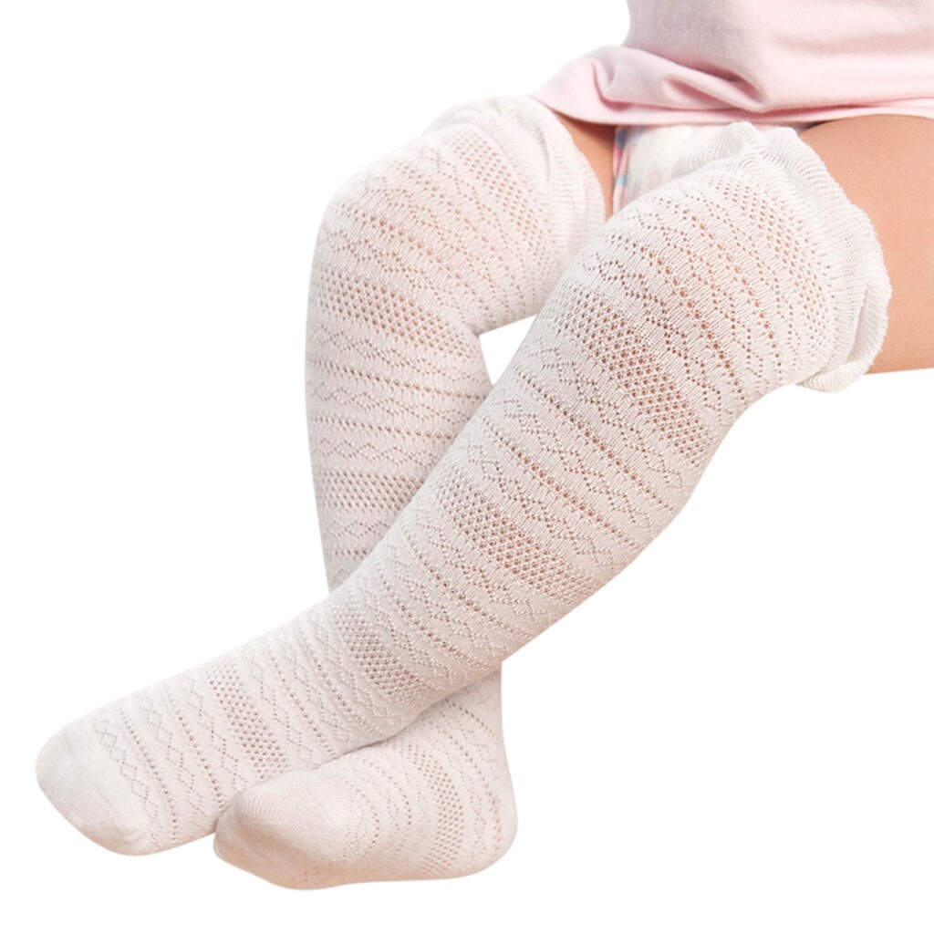 Baby Sokken Effen Kant Knie Hoge Sokken Voor Pasgeborenen Comfort Katoen Blend Prinses Kids Jongen Pasgeboren Baby Meisje Sokken recien Nacido