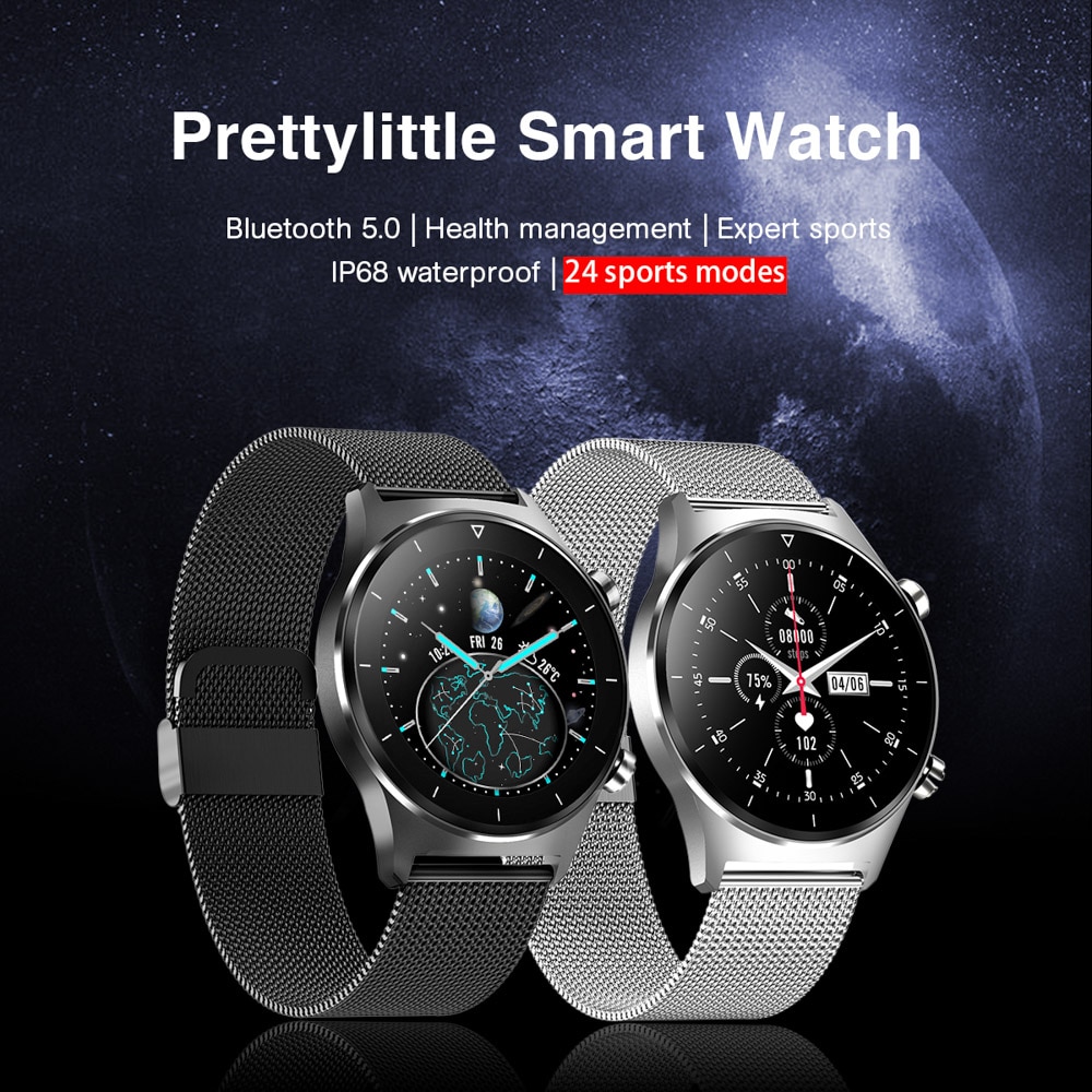 Smartwatch Men Full Touch Screen 1.28" IPS 240x240 IP68 Waterproof Bluetooth 5.0 Fitness Tracker