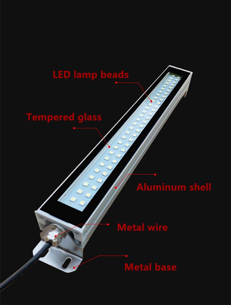 LED Milling CNC Machine Tool Light Explosion-proof Waterproof Oil-proof Workshop Working Lamp Long lathe lamp 24/36/220V