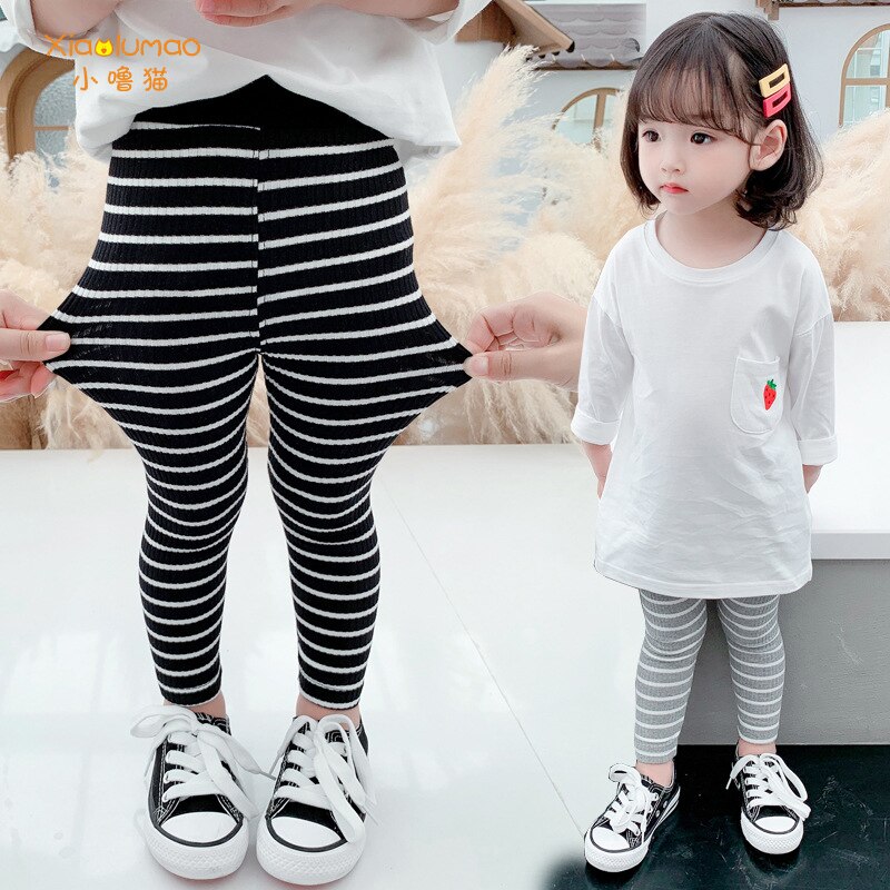 Leggings voor kinderen leggings voor babymeisjes kinderkleding meisjes katoenen baby bloemenstrepen leggings voor meisjes van 5-16 jaar