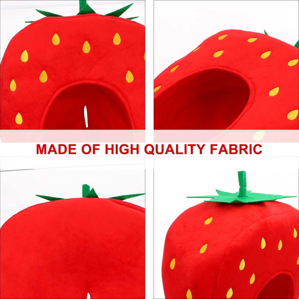 Sombrero de fresa con capucha de frutas, accesorio para disfraz para foto, Cosplay, , 1 ud.
