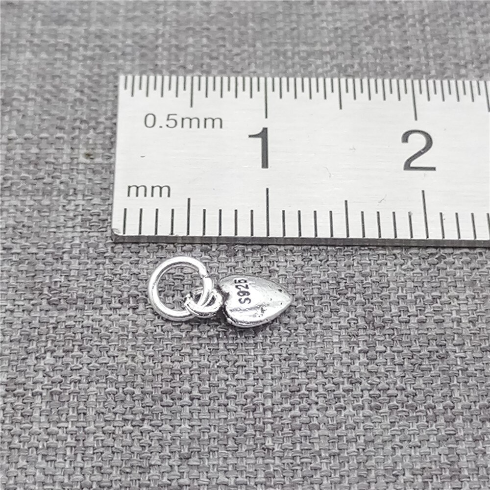 20pcs of 925 Sterling Silver Tiny Love Heart Charms for Bracelet Necklace