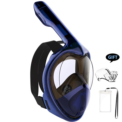 2019 Pieno Viso Lo Snorkeling Maschere Panoramica 180 Vista Anti-nebbia Anti-Perdita di Nuoto Scuba Subacquea Maschera Subacquea Compatibile nuovo di sicurezza: FutureBlue / S/M