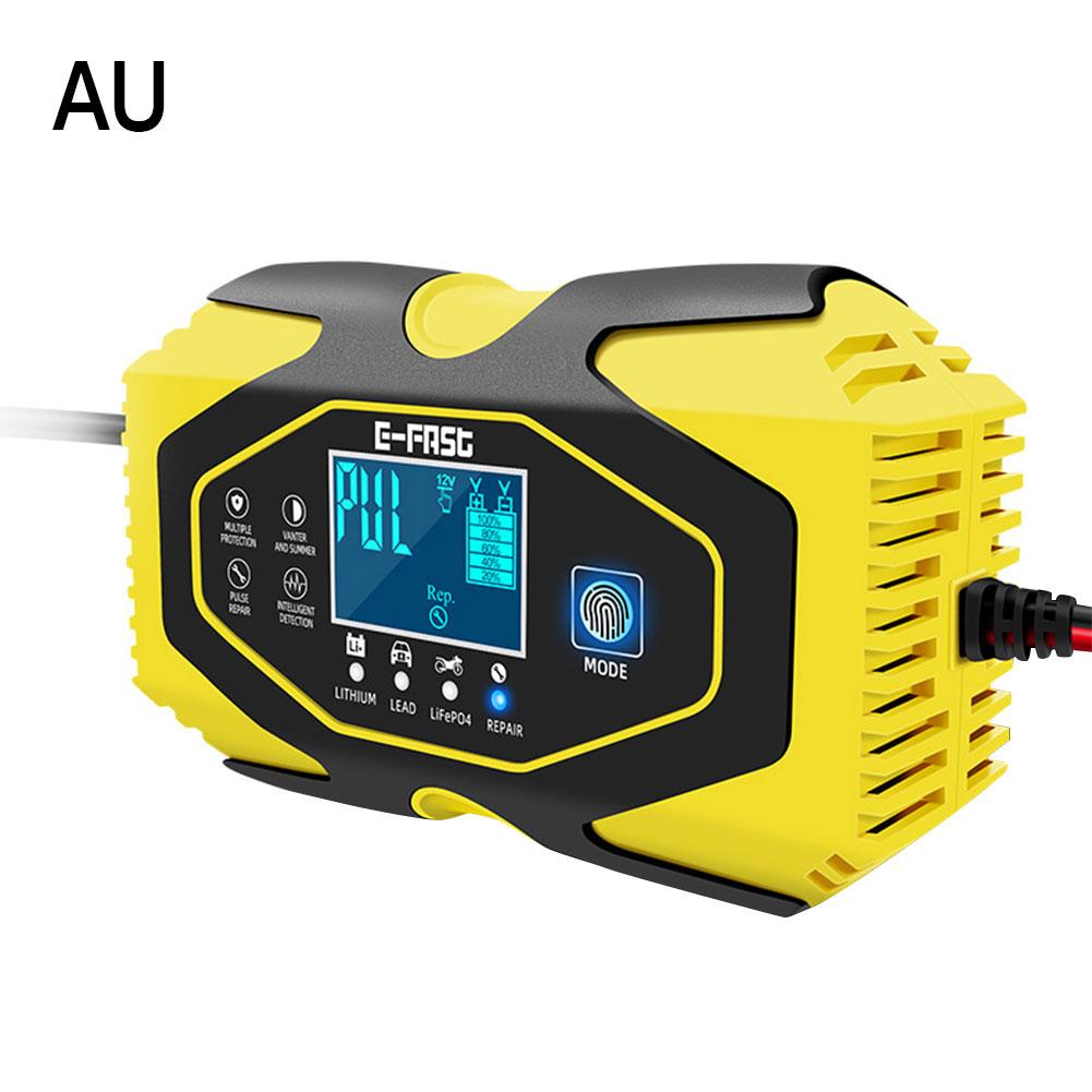 12/24V Pulse Repair LCD Charger Car 7-stage Charging Automatic Smart Charger Lithium Battery Charger Battery Maintainer 12V 24V: AU STANDARD