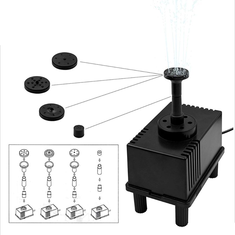 Solenergi fontene vannpumpesett 1.2w 3m/9.8ft ledningslengde solenergi vannpumpe med forskjellige sprinklerhoder, gratis og