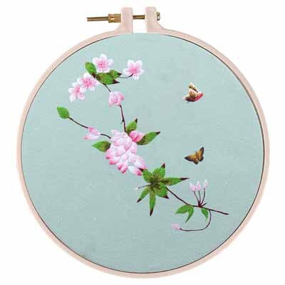 Hand Chinese Flower Embroidery Kits Needlework Kits Floral Cross Stitch Sets with Hoop Swing Art Wall Painting Home Decor: 8