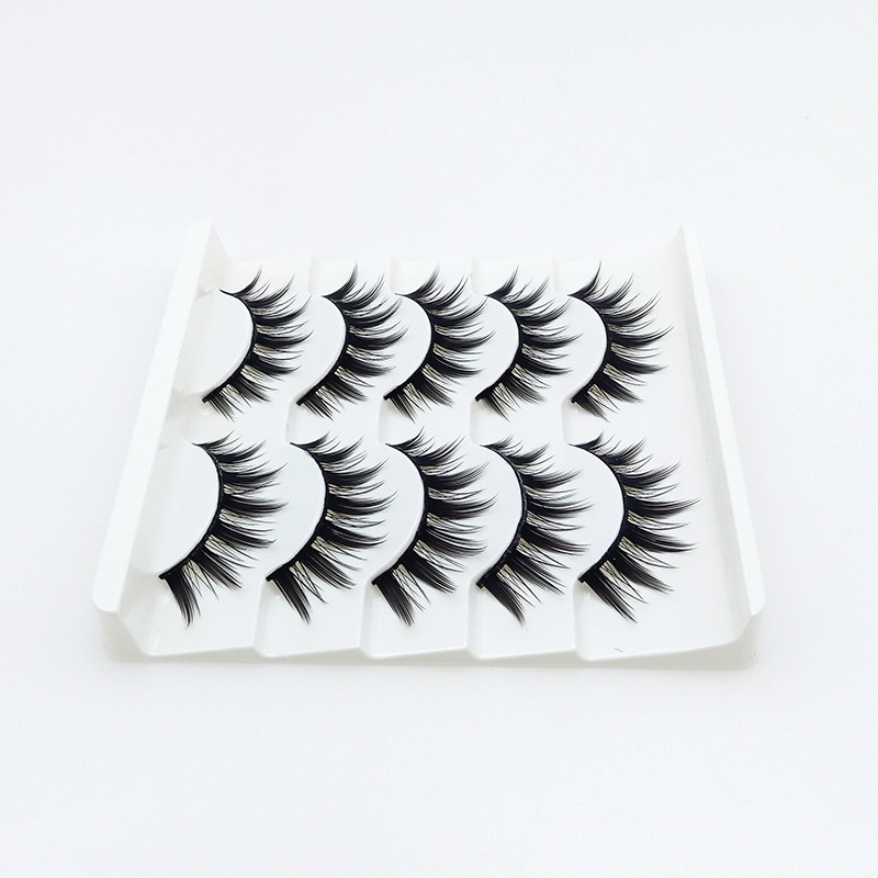Pestañas postizas japonesas de fantasía, Cosplay del diablo pequeño, extensión de pestañas, maquillaje diario, 5 pares: D 10mm-15mm