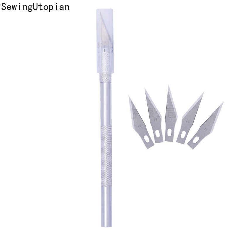 Metal Scalpel Knife Tools Kit Hobby Knife Razor Tool with 5 Bladesr Art Work Cutting Caving Sculpture Knife