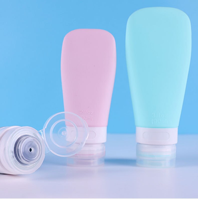 Juego de botellas de embalaje de Gel de sílice en forma de abanico, conjunto de Sub-embotellado de viaje, botella de silicona para cosméticos, 1 ud.