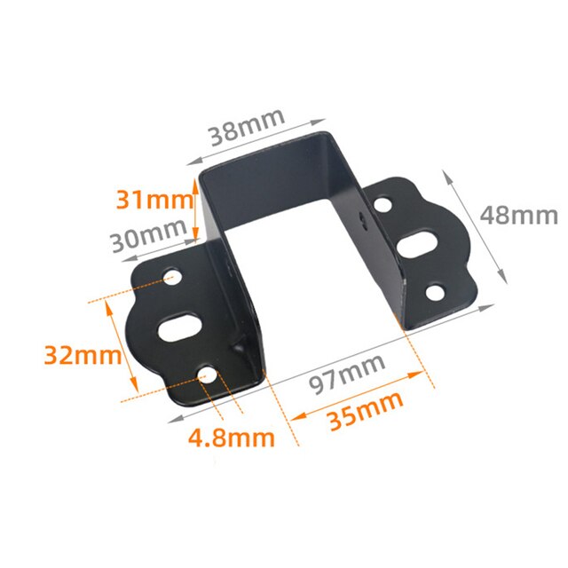 2pcs U Shaped Bed Corner Brackets Connecting Brace For Wood Furniture Fixing Connector Components Center Support Hardware: 35mm