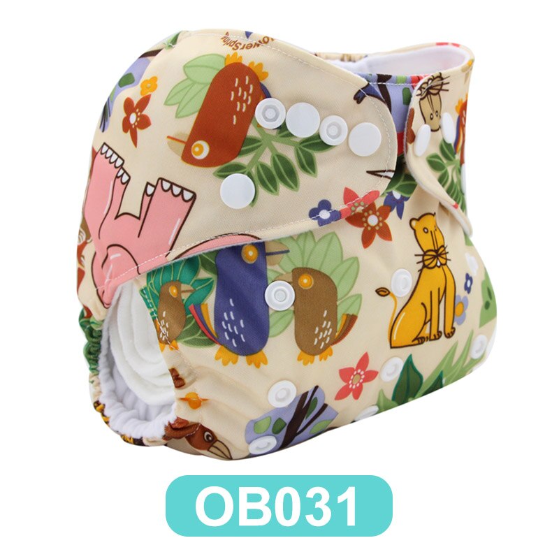 Risunnybaby babyblöjor tvättbara blöjor med bomullstryck kan återanvändas 0 ~ 4 år gamla justerbara barnblöjor: Ob031