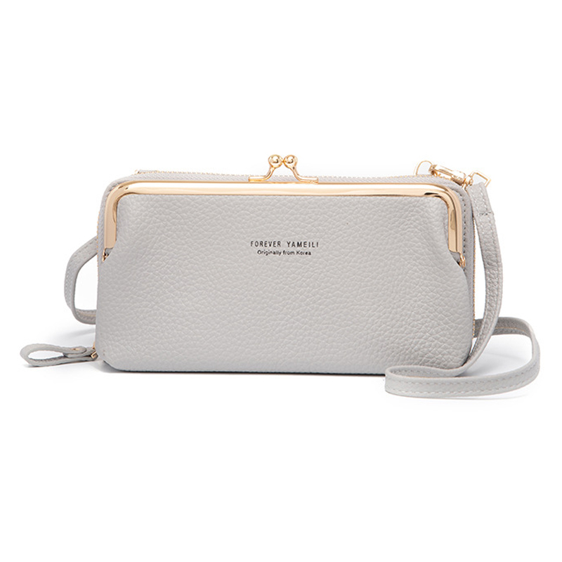 Dames Messenger Bags Vrouwen Crossbody Schouder Portemonnee Kaarthouder Mobiele Telefoon Portemonnee Voor Vrouwelijke: Grey