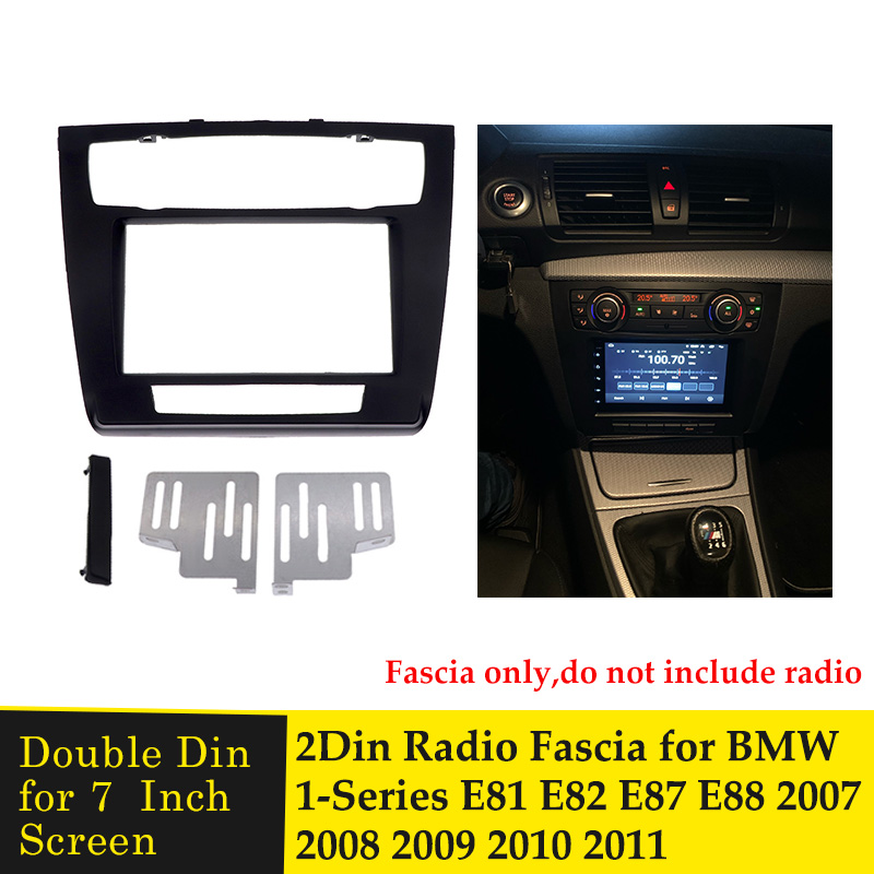 Kit de montage de tableau de bord stéréo pour BMW 1 E81 E82 E87 E88 2007 – , panneau Audio, adaptateur de face