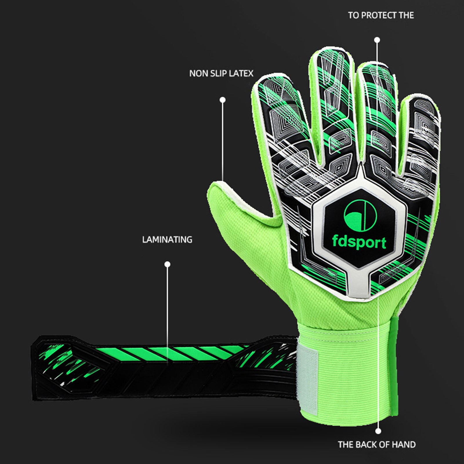Guantes de látex de doble capa para uso en exteriores, guantes para portero, Mamba, para niños, , duradero
