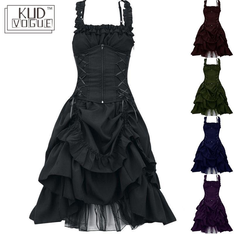 Lolita JSK robe chemise ensemble fille Kawaii femmes haut bretelles gothique thé fête doux Vestidos victorien mignon longue Loli robe pour les femmes