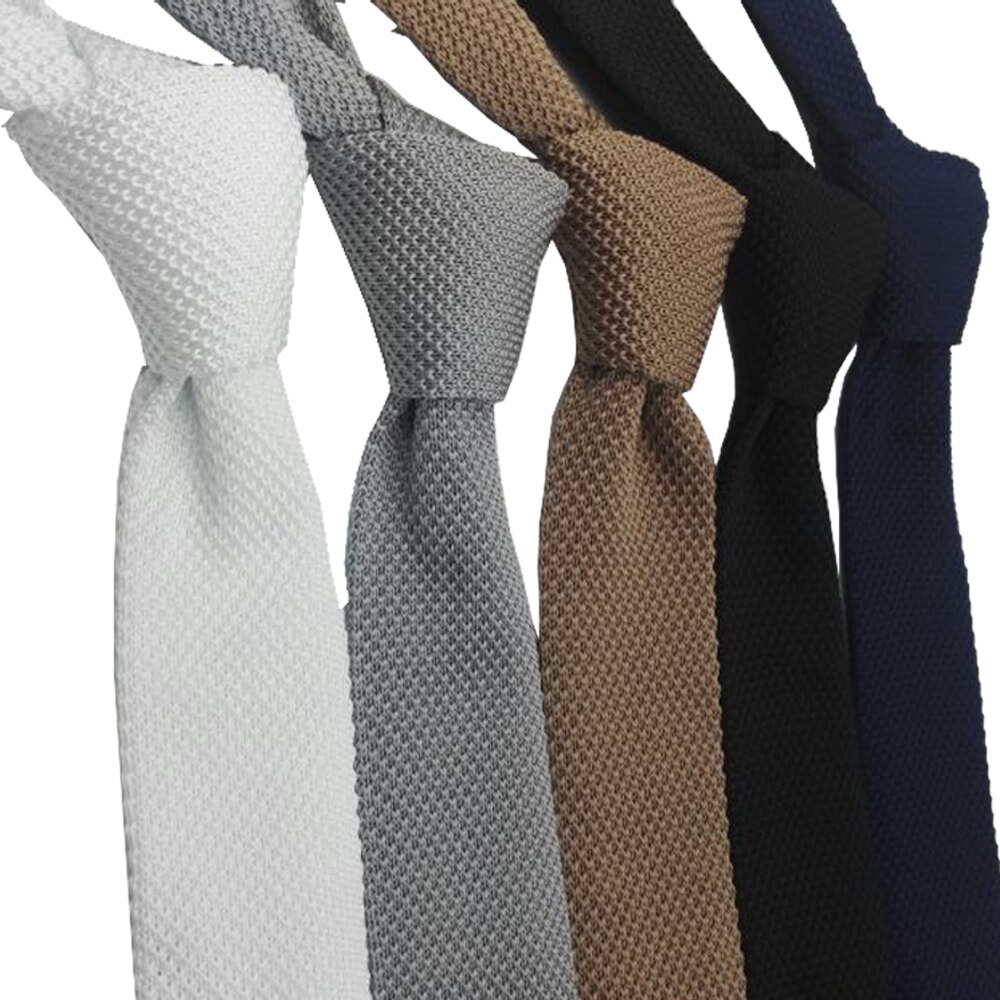 Huishi Slanke Mode Gebreide Banden Voor Mannen 5.5 Cm Solid Blauw Rood Gebreide Tiegreen Gebreide Tie Brown Gebreide Ties