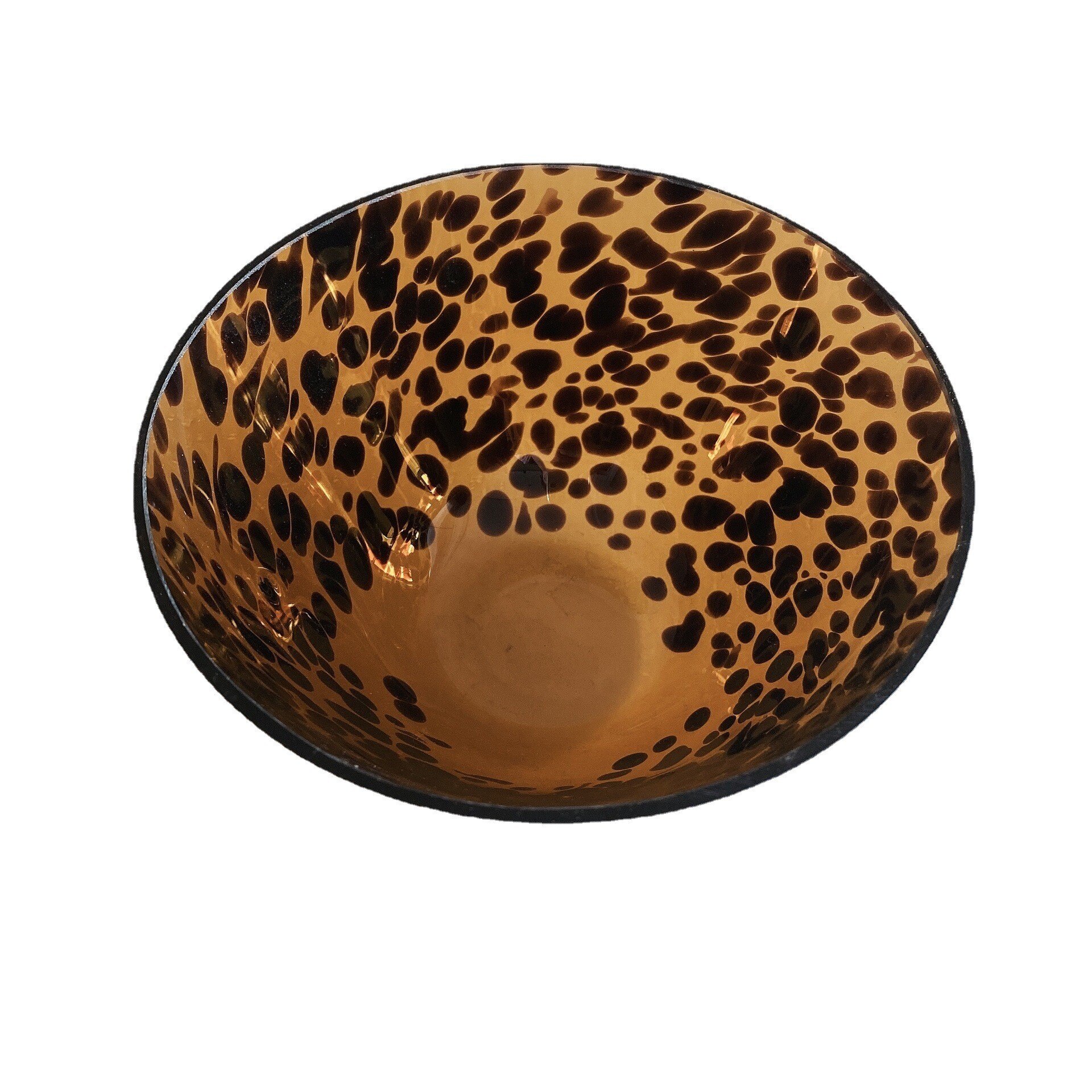 European-Style Leopard Spot Water Cup Cocktail Glass Handmade Goblet Hotel Ornaments: Bowl yellow