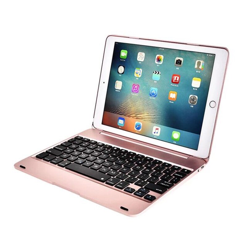 Etui na klawiaturę do Apple iPad 9.7 2017 2018 do Pro 9.7 bezprzewodowa obudowa klawiatury Bluetooth do ipada Air 1 2 Stand Shell: Rose Gold