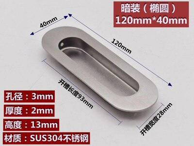 Stainless Steel Hidden Recessed Furniture Handles Round Square Kitchen Cabinet Drawer Cupboard Pull Door Handles: 15