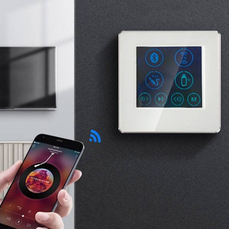 4- zoll-einbau-hotel-familien-smart-home-hintergrundmusikplayer-host-controller-verstärker-tastenbildschirm  h86b