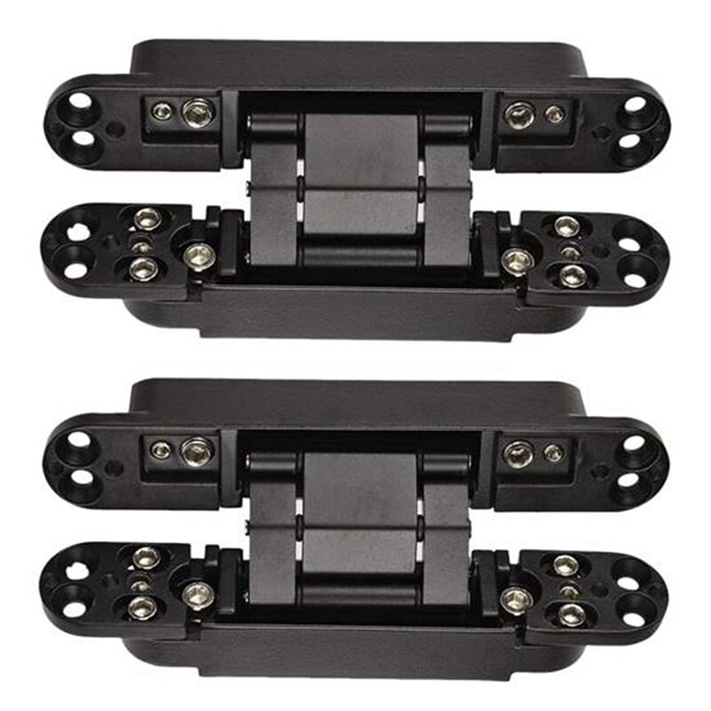 2PCS 7Inch Concealed Door Hinges 180 Degree Swing Hinges 3 Way Adjustable Butt Hinges