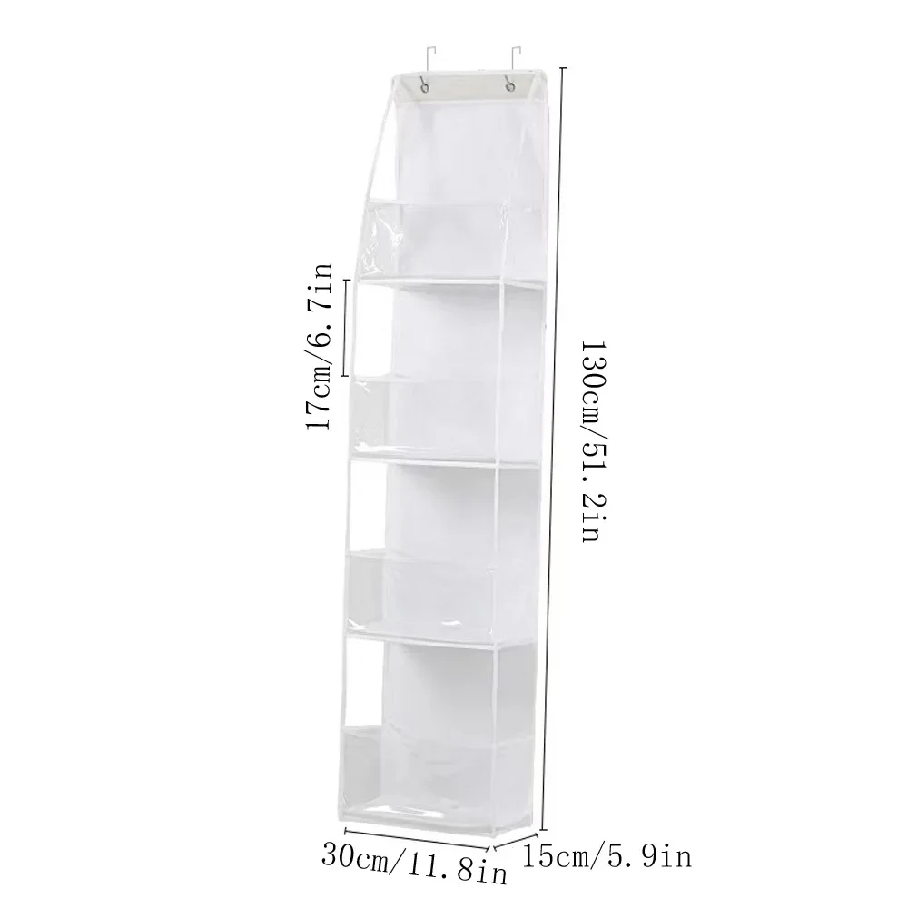 4-Regal, durchsichtig, über der Tür, Organizer, Schrank, Speisekammer, Tür, Aufbewahrung, Hängeraum-Organizer mit Kunststofftaschen für Küche, Schlafzimmer