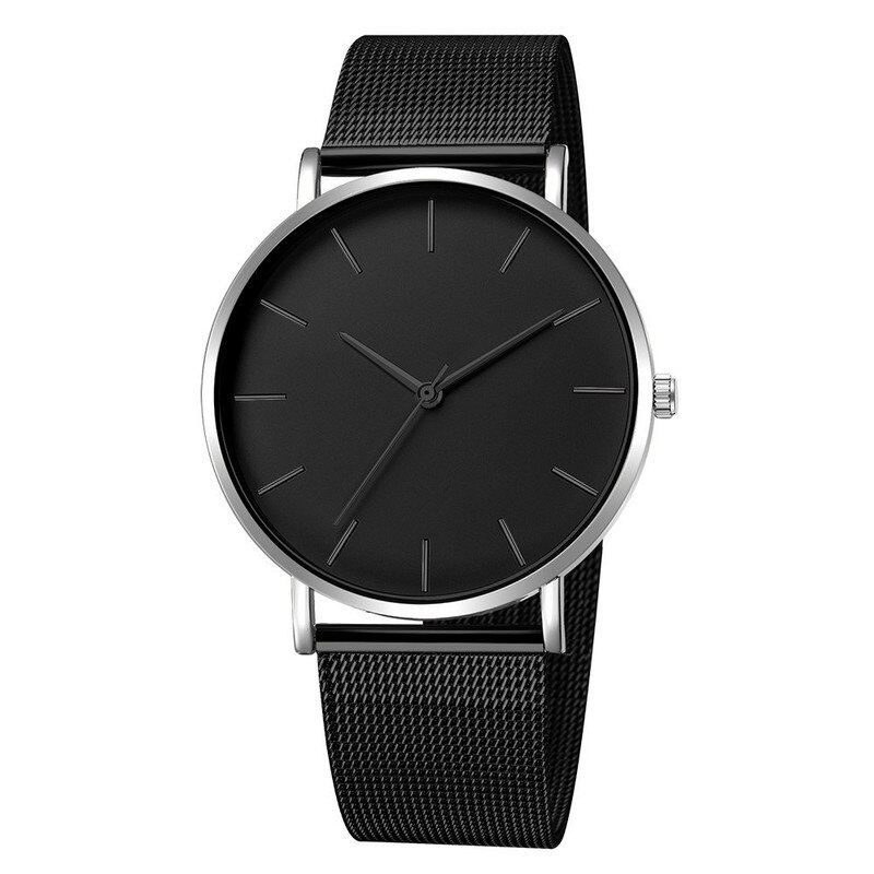 Minimalistisk ur reloj hombre ure til mænd relogio masculino montre homme man orologio uomo herre relojes para horloges mannen: Sort sølv sort