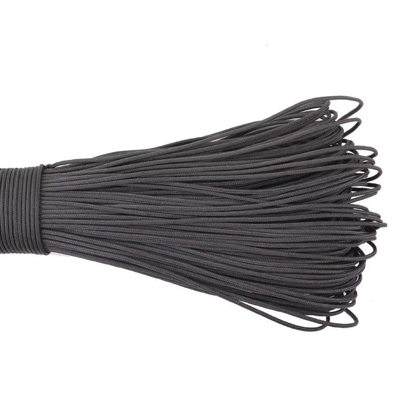 Paracord 1mm One Stand Core Rope for Survival Camping Climbing: black / 10m