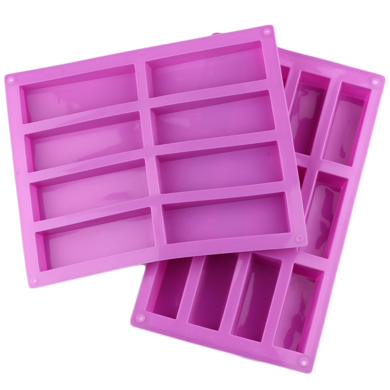 Moldes rectangulares de silicona para hacer dulces y jabón, herramientas de decoración de pasteles, Muffin de Chocolate, bandeja de hielo de gelatina, 2 tamaños