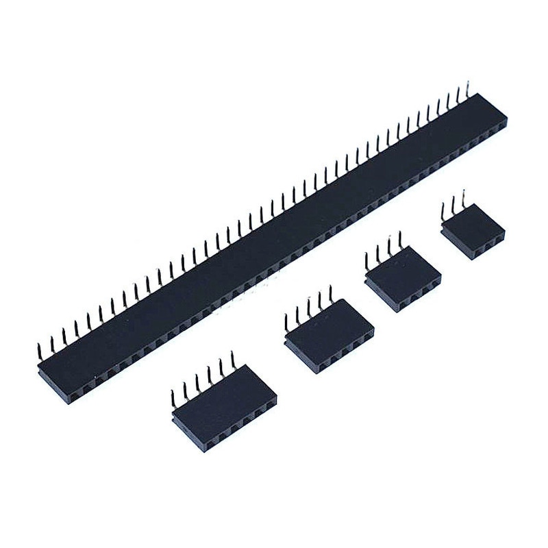 10 STUKS 1X2/3/4/5/6/8/10/40 Pin single Row Haakse Vrouwelijke Pin Header 2.54MM Toonhoogte Strip Connector Socket
