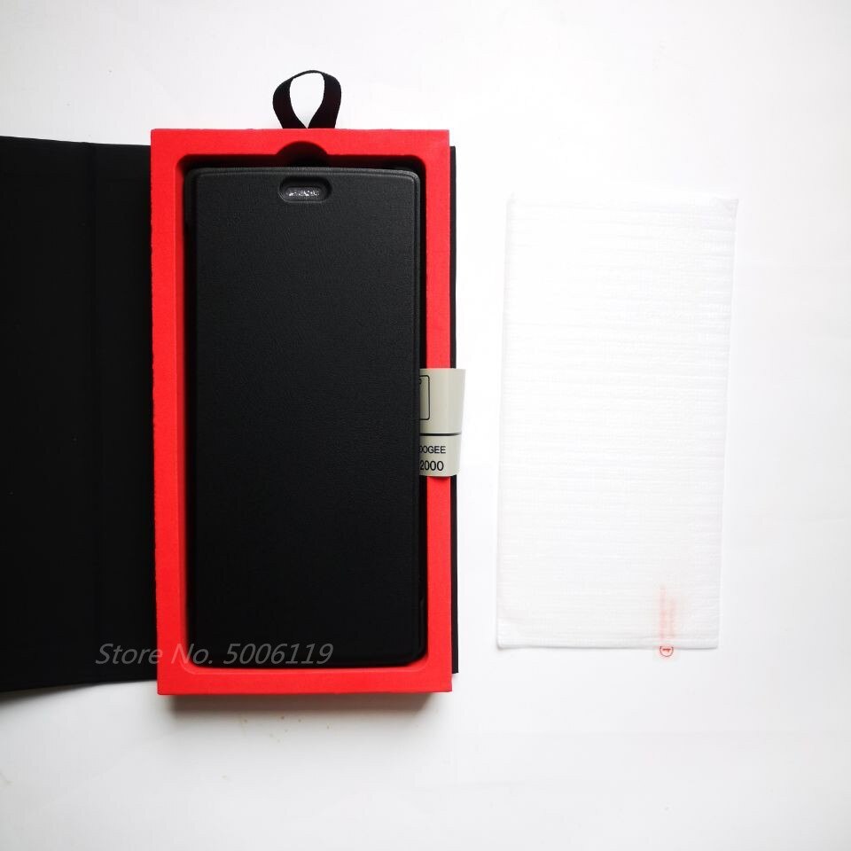 Doogee bl12.000 capas de couro 2 em 1 original alta qualidade capa dobrável pu com película protetora de tela de vidro temperado
