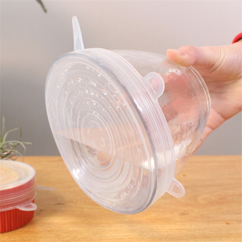 6 pièces/ensemble couvercle universel en Silicone alimentaire couvercles extensibles en Silicone pour ustensiles de cuisine couvercles extensibles réutilisables couverture de micro-ondes de cuisine directe